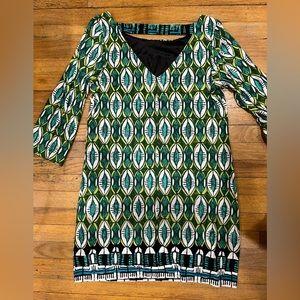 LN Laundry Shelli Segal Printed Coverup Shift Dress L large beach lined LN